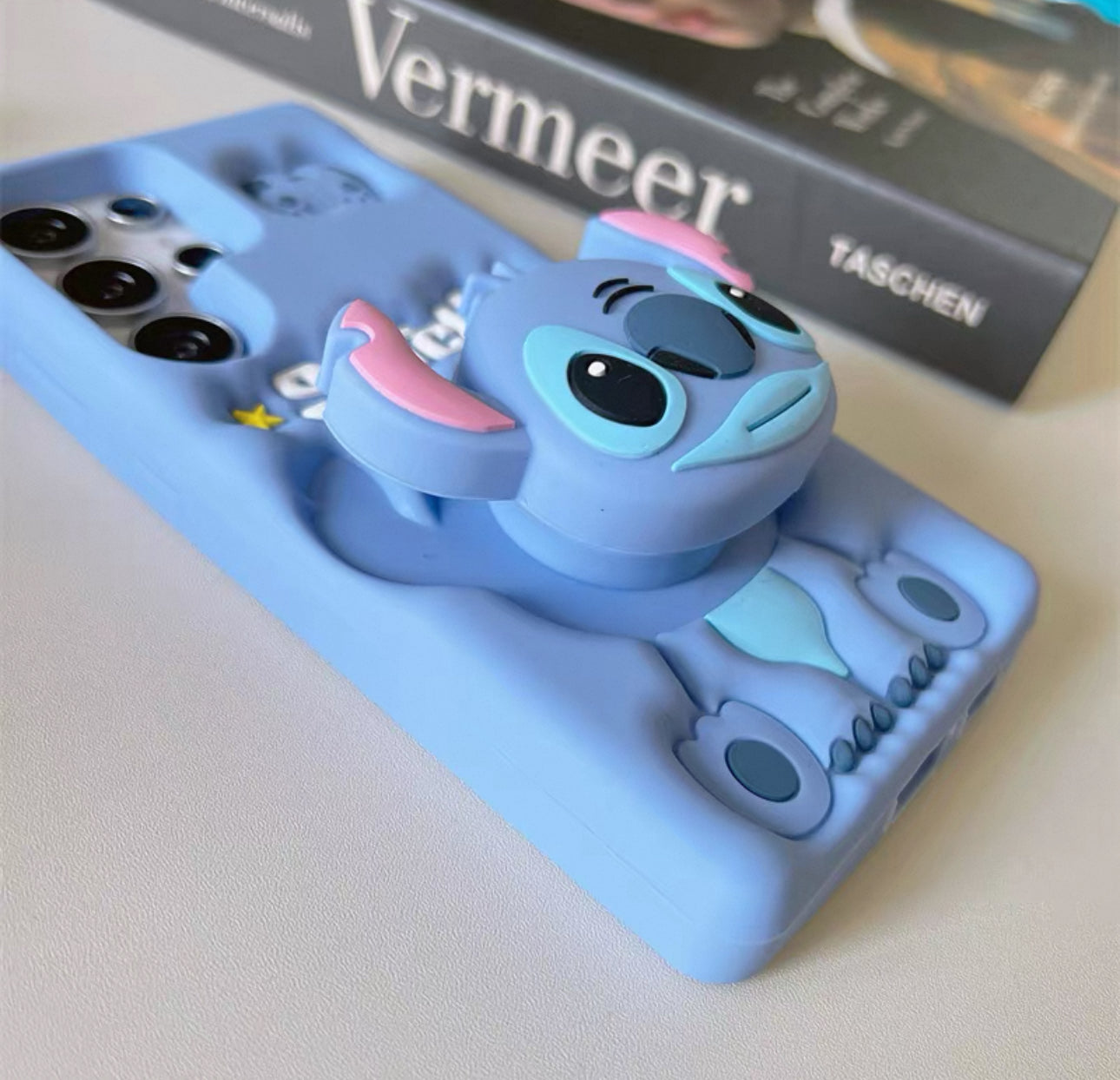 Cartoon Silicone Phone Case | Stitch with Phone Stand - Phone Case Sam KawaiiGiftLand Cartoon Silicone Phone Case | Stitch with Phone Stand - Phone Case Sam KawaiiGiftLand