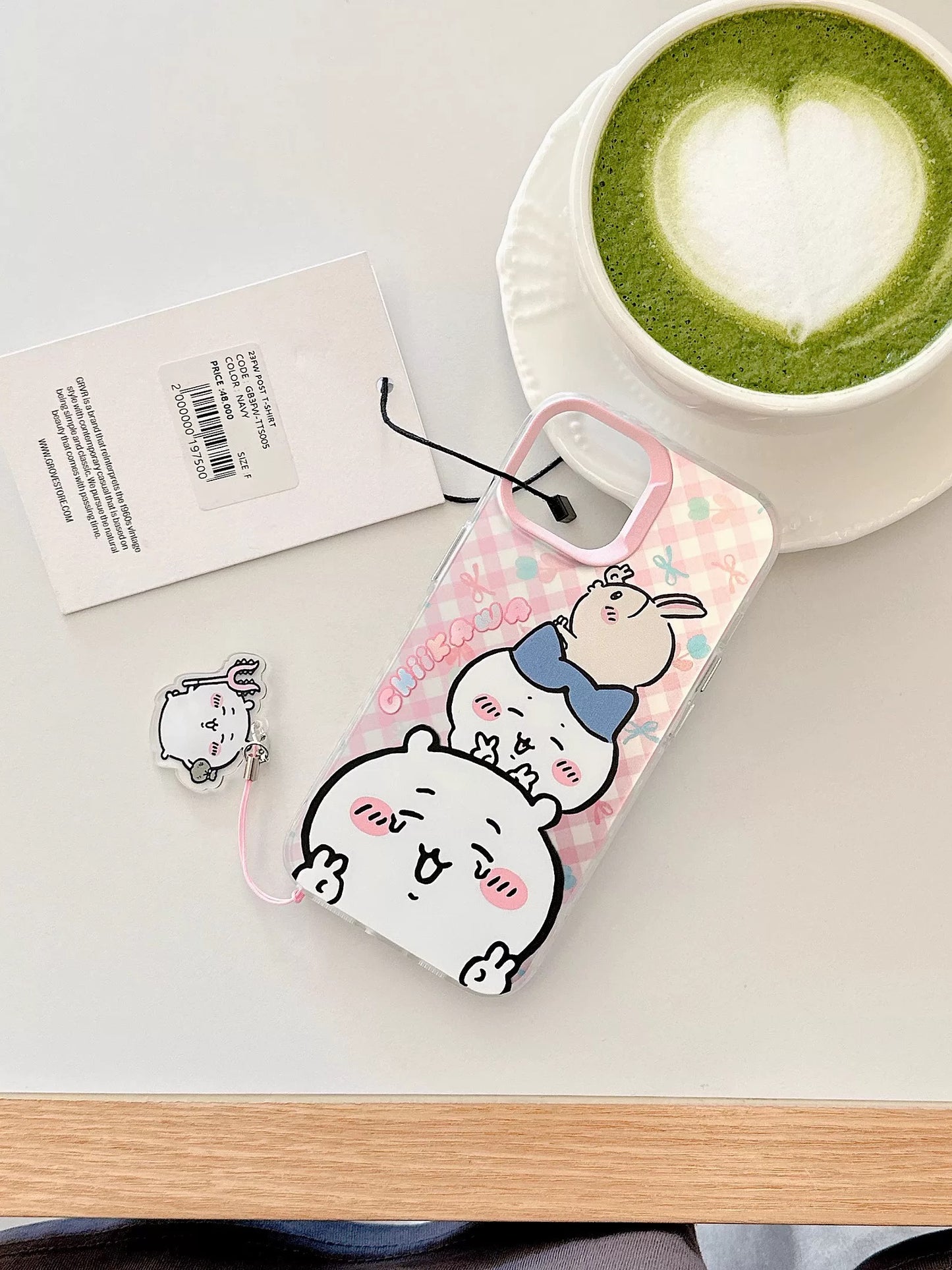 Japanese Cartoon iPhone Case with Strap | Laser Playing Group ChiiKawa Hachiware Usagi Momonga - iPhone CasePhone Case  7 8 PLUS SE2 XS XR X 11 12 13 14 15 Pro Promax 12mini 13mini