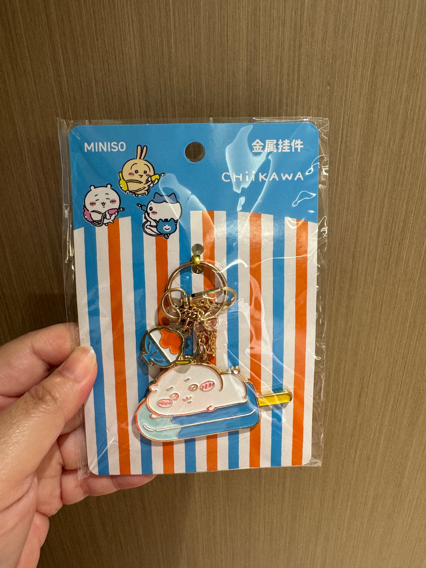 ChiiKawa X Miniso Hot Summer Series | ChiiKawa Hachiware Usagi Momonga On Popsicle Metal Keychain - Kawaii Items Room Decoration