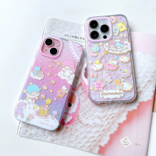 Japanese Cartoon Sanrio Little Twin Stars | Sugar Biscuits & Tea Party - iPhone Case 13 14 15 Pro Promax