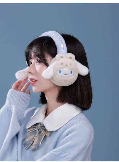 Sanrio Fluffy Earmuffs with Animals friends | My Melody Kuromi Cinnamoroll Pompompurin Pochacco - Headband and Hair Winter Accessory Outfits