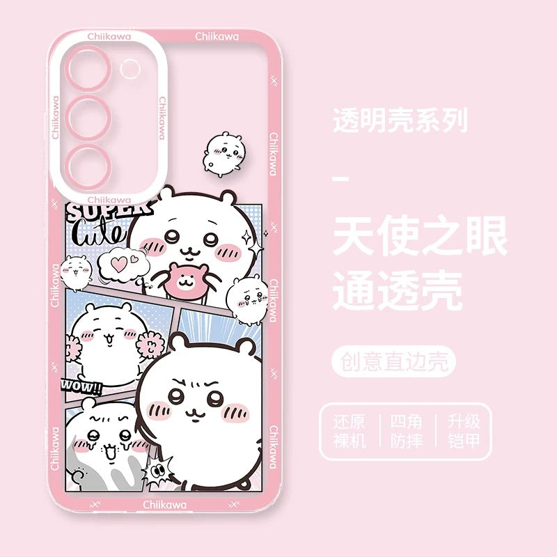 Japanese Cartoon Comic Outing Version | Chiikawa Hachiware Usagi Momonga - Phone Case Samsung Galaxy S26 S25 S24 S23 S22 S21 FE Ultra Edge