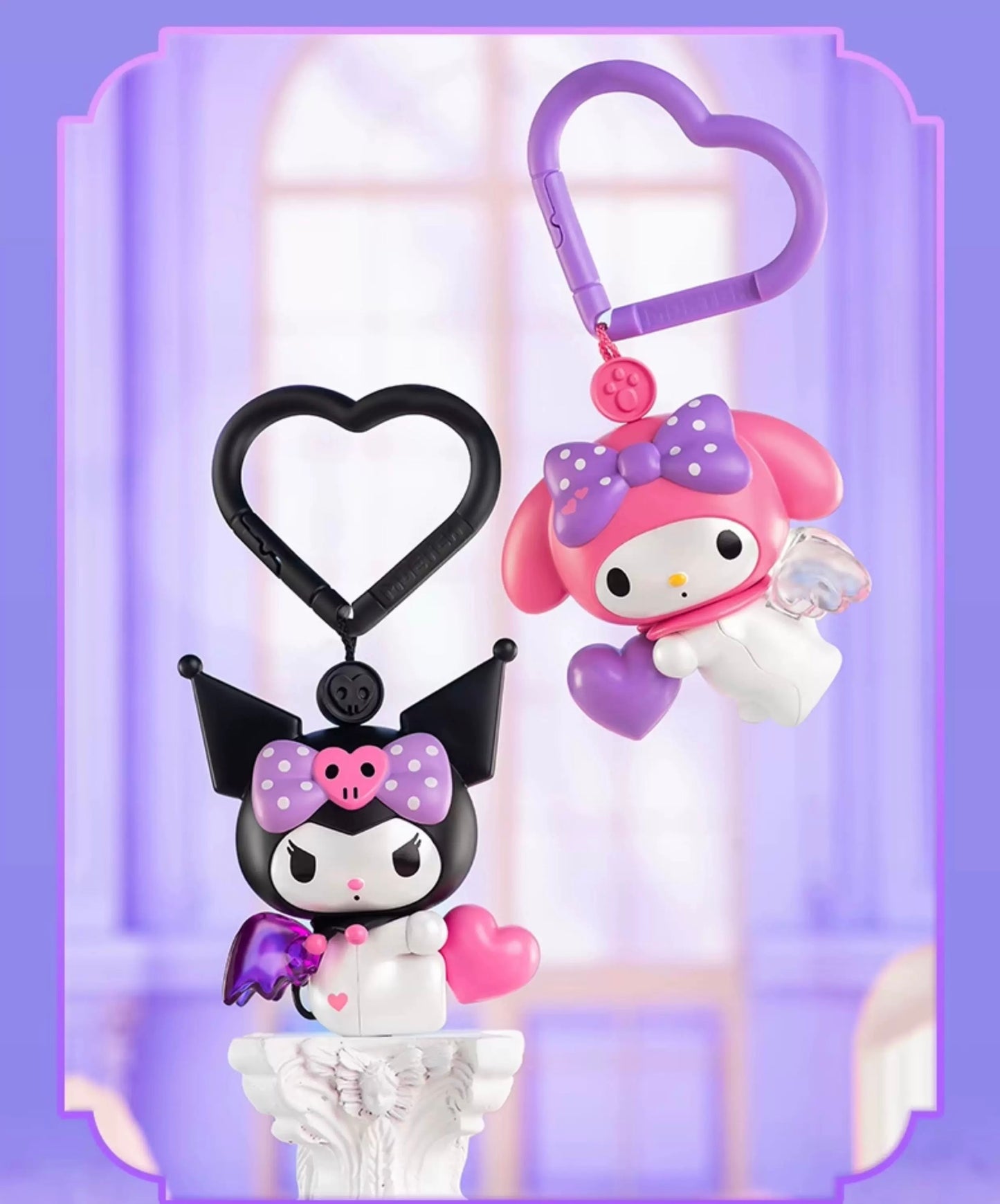 Sanrio Characters My Melody Kuromi Cupid Series Keychain | Wings Can Move - Kawaii Decoration Collectable Toys Toy Collection