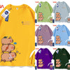 Cute Animals Capybara Style T-Shirt Series | Fun Capybara Group Front & Back Part2 - Kawaii Fashion Items for Child & Adult