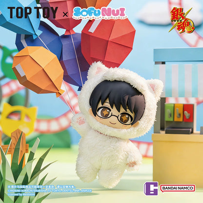 Top Toy X Gintama Part 1 Series SofuNui | Gintoki Kagura Shinpachi Sougo Kotarou Toushirou - Vinyl Face Plush Doll Figure Keychain Collectable Toys Mystery Blind Box