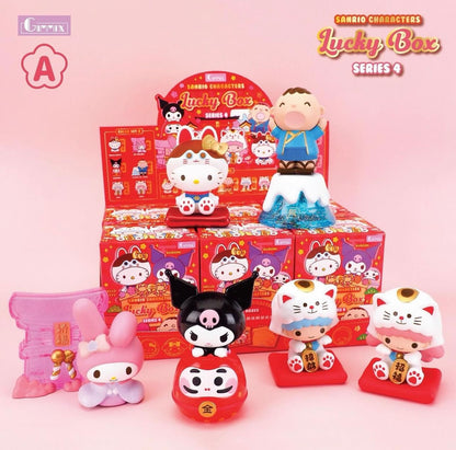 Mystery Blind Box Sanrio Characters Vinly Figure Lucky Box | Series A+B+Secret full set of 3 Kuromi Lucky Daruma - Kawaii Collectable Toys