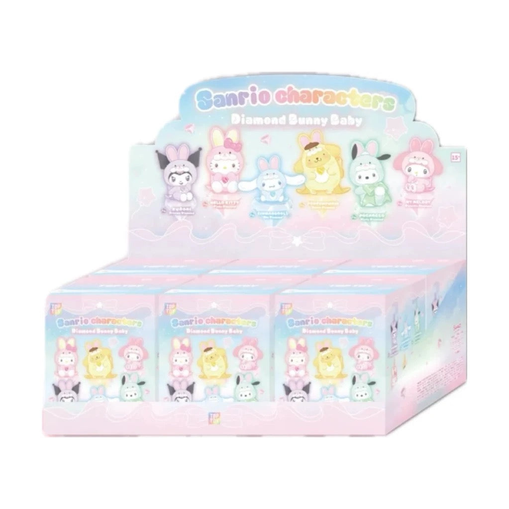 TopToy Sanrio Characters Diamond Bunny Baby | Hello Kitty My Melody Kuromi Cinnamoroll Pompompurin Pochacco - Collectable Toys Mystery Blind Box