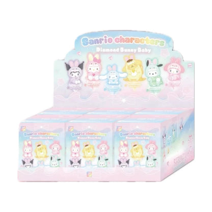 TopToy Sanrio Characters Diamond Bunny Baby | Hello Kitty My Melody Kuromi Cinnamoroll Pompompurin Pochacco - Collectable Toys Mystery Blind Box