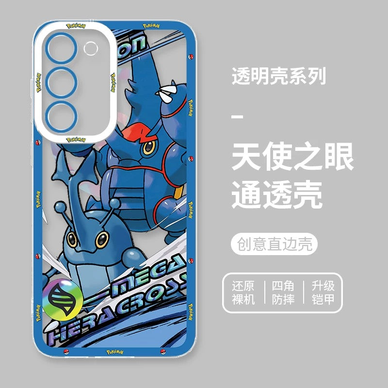 Japan Cartoon Pokemon Mega Evolution Anime | Salamence Steelix Diancie Heracross - Phone Case Samsung Galaxy S26 S25 S24 S23 S22 S21 FE Ultra Edge
