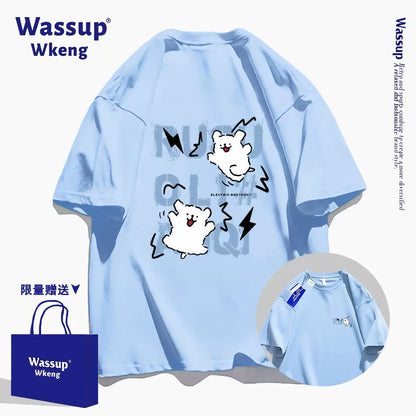Cute Cartoon Doggie Maltese Puppy Style T-Shirt Series | Run & Jump Front & Back - Kawaii Fashion Items for Child & Adult
