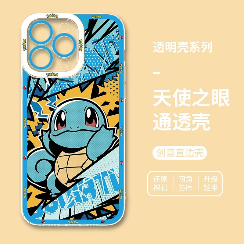 Japan Cartoon Pokemon Postal Street Style | Pikachu Gengar Squirtle Psyduck Mimikyu Bulbasaur Charmander Eevee - iPhone Case PLUS SE2 XS XR X 11 12 13 14 15 16 16e 17 17e Pro Promax 12mini 13mini