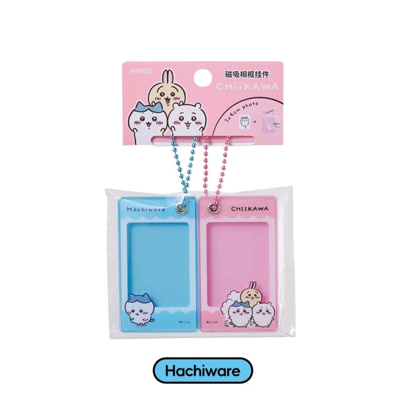 ChiiKawa X Miniso | ChiiKawa Hachiware Usagi Magnetic Photo Frame Keychain - Kawaii items Room Decoration