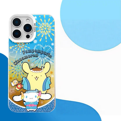 和風カートゥーン サンリオ スタードリームス レーザーケース | ハローキティ リトルツインスターズ マイメロディ クロミ シナモロール ポムポムプリン ハンギョドン 7種類 - iPhoneケース 11 12 13 14 15 16 16e 17 17e Pro Promax (副本 3)