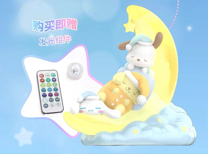 Sanrio x Toptoy Sweet Dream Cinnamoroll Pompompurin Pochacco on Moonlight Cloud LED Night Light