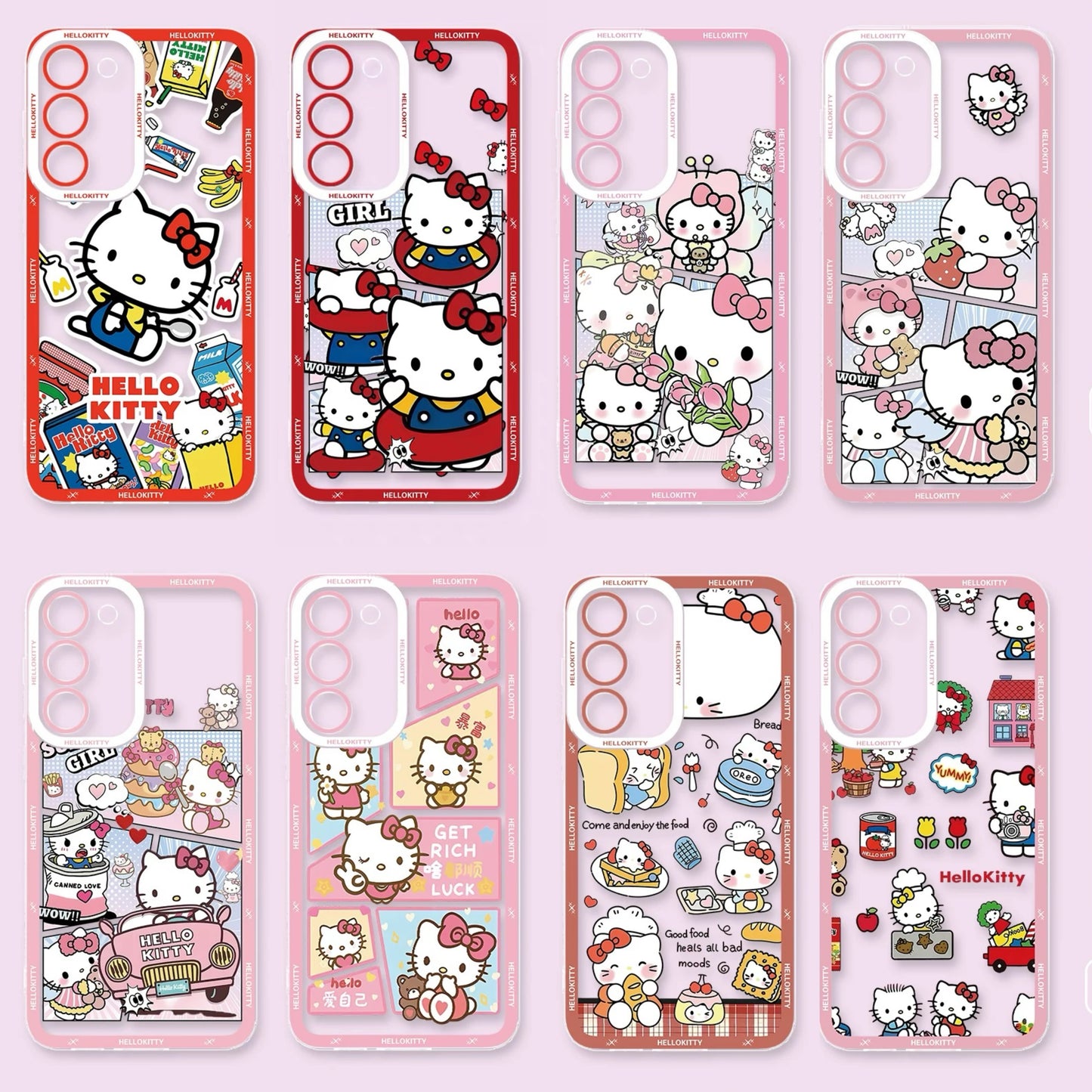 Japanese Cartoon Hello Kitty | Vintage Kitty Pink Version - Phone Case Samsung Galaxy S26 S25 S24 S23 S22 S21 FE Ultra Edge