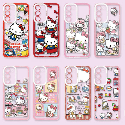 Japanese Cartoon Hello Kitty | Vintage Kitty Pink Version - Phone Case Samsung Galaxy S26 S25 S24 S23 S22 S21 FE Ultra Edge