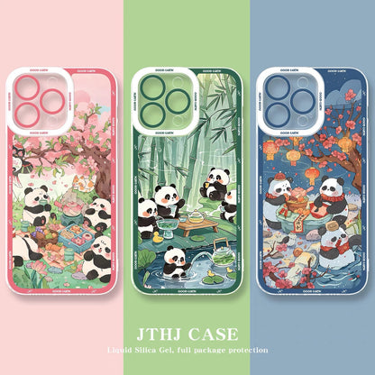 Cute Animal Panda | Season Times - iPhone Case PLUS SE2 XS XR X 11 12 13 14 15 16 16e 17 17e Pro Promax 12mini 13mini