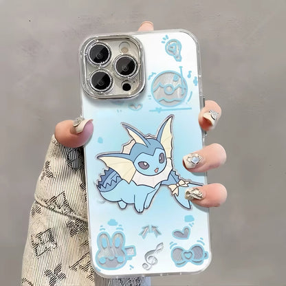 Japanese Cartoon Pokemon Case Eevee Evolution Cute Emo Version | Eevee Vaporeon Jolteon Flareon Espeon Umbreon Leafeon Glaceon Sylveon 9 Styles - iPhone Case PLUS SE2 XS XR X 11 12 13 14 15 16 16e 17 17e Pro Promax 12mini 13mini (副本)