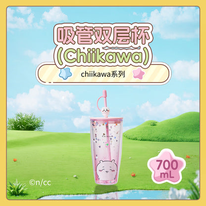 ChiiKawa X Miniso | ChiiKawa Hachiware Usagi Glitter Cool Warm Big Water Cup - Kawaii Item Decoration