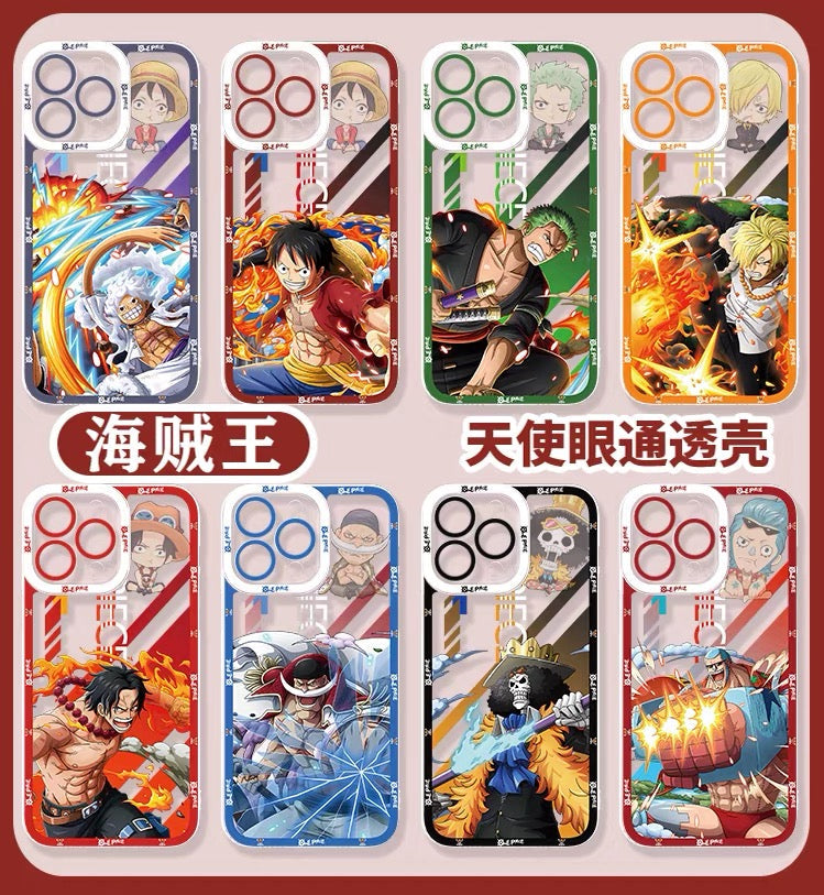 Japanese Cartoon One Piece Fighting Version | Monkey D Luffy Zoro Sanji Portgas D. Ace Edward Newgate Brook Frank - iPhone Case PLUS SE2 XS XR X 11 12 13 14 15 16 16e 17 17e Pro Promax 12mini 13mini