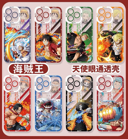 Japanese Cartoon One Piece Fighting Version | Monkey D Luffy Zoro Sanji Portgas D. Ace Edward Newgate Brook Frank - iPhone Case PLUS SE2 XS XR X 11 12 13 14 15 16 16e 17 17e Pro Promax 12mini 13mini