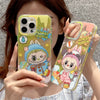 Cute Cartoon Monster Outing with Fashion | Blue & Pink Glitter - iPhone Case 12 13 14 15 Pro Promax