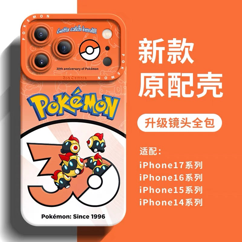 Japanese Cartoon Pokemon Silicone Case Pokemon 30 Anniversary Version Part30 | Morpeko Falinks Walking Wake Dracovish Slither Wing Gouging Fire Raging Bolt Iron Treads Iron Moth 9 Styles - iPhone Case 11 12 13 14 15 16 16e 17 17e Pro Promax 12mini 13mini