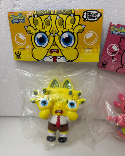 Japan Artist GRAPE BRAIN | Hell's Cat & Macaroni Sponge & Patrick Original Version - Sofubi Figure Soft Vinyl Rare