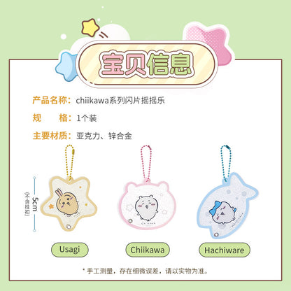 ChiiKawa X Miniso | ChiiKawa Hachiware Usagi Glitter Shake Keychain - Kawaii Item Keychain