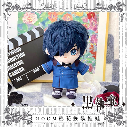 Japanese Anime Black Butler Kuro Shitsuji Cotton Plush Doll | Ciel Sebastian Cute Kawaii 20cm Doll Can Change Outfits - Cute Kawaii Item
