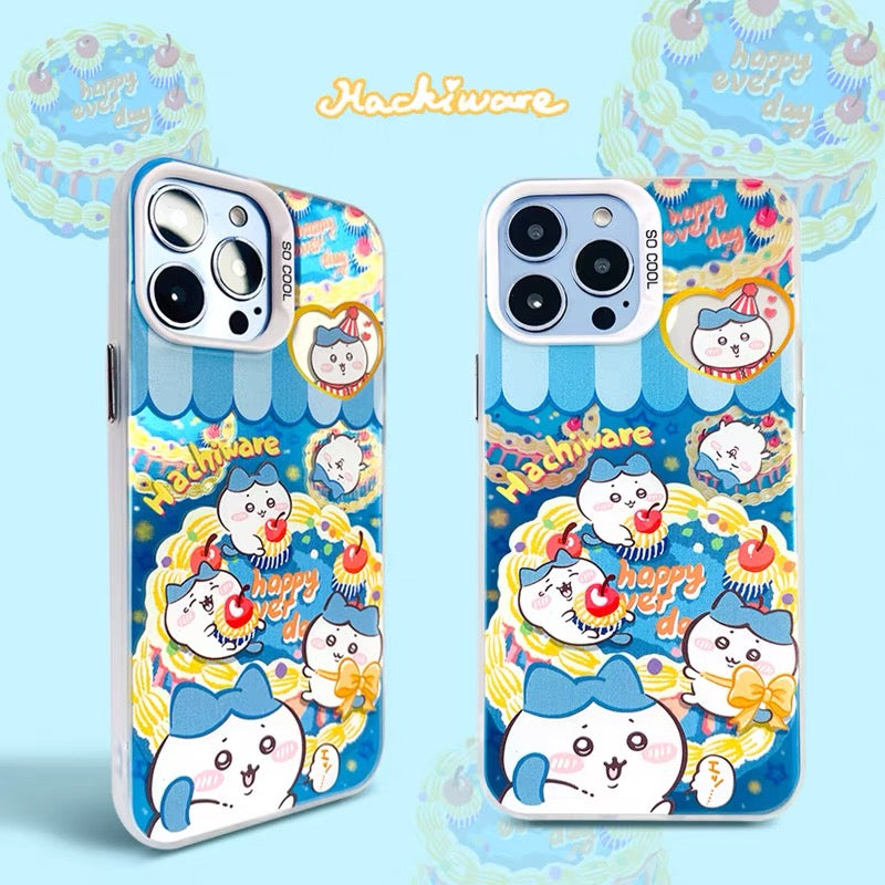 Japanese Cartoon ChiiKawa Happy Day with Sweets Laser Case | ChiiKawa Hachiware Usagi - iPhone Case 11 12 13 14 15 16 16e 17 17e Pro Promax