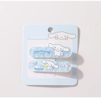 Set of 2 Sanrio Lovely Hair Clip Hello Kitty Kuromi Cinnamoroll Pochacco