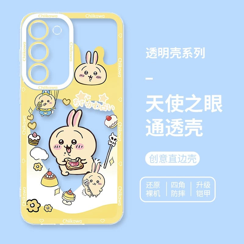 Japanese Cartoon Chiikawa Heart Shape Daily Version | Chiikawa Hachiware Usagi Momonga Kurimanju Rakko - Phone Case Samsung Galaxy S26 S25 S24 S23 S22 S21 FE Ultra
