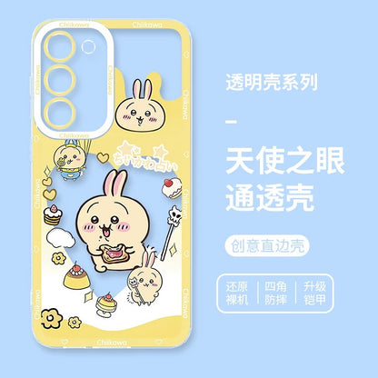 Japanese Cartoon Chiikawa Heart Shape Daily Version | Chiikawa Hachiware Usagi Momonga Kurimanju Rakko - Phone Case Samsung Galaxy S26 S25 S24 S23 S22 S21 FE Ultra