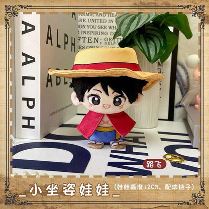 Japanese Anime One Piece Sitting Keychain | Luffy Zoro Sanji Ace Cute Kawaii 12cm Doll - Cute Kawaii Item
