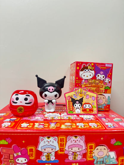 Mystery Blind Box Sanrio Characters Vinly Figure Lucky Box | Series A Kuromi Lucky Daruma - Kawaii Collectable Toys