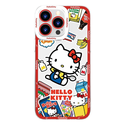 Japanese Cartoon Hello Kitty | Vintage Kitty Red Version - iPhone Case PLUS SE2 XS XR X 11 12 13 14 15 16 16e 17 17e Pro Promax 12mini 13mini