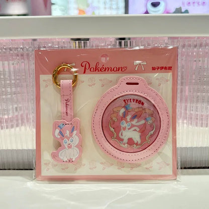 Pokemon X Miniso Pins with Cover Keychain | Pikachu Sylveon Gengar Piplup Rowlet - Anime Collectable Kawaii Item