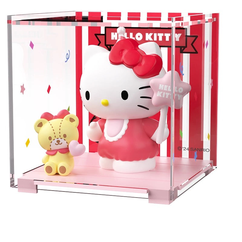 Sanrio Characters Cute Happy Party with Box Series | Hello Kitty My Melody Piano Kuromi Cinnamoroll Pompompurin Pochacco Hangyodon - Kawaii Decoration Collectable Toys Toy Collection