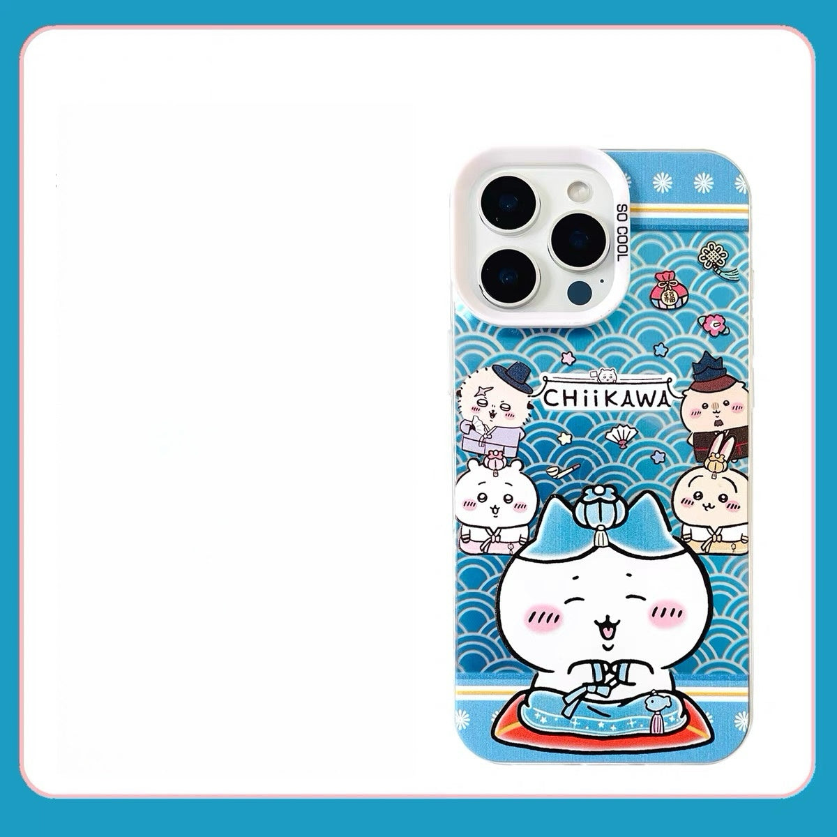Japanese Cartoon ChiiKawa Korean Dress Up Laser Case | Chiikawa Hachiware Usagi - iPhone Case 11 12 13 14 15 16 16e 17 17e Pro Promax