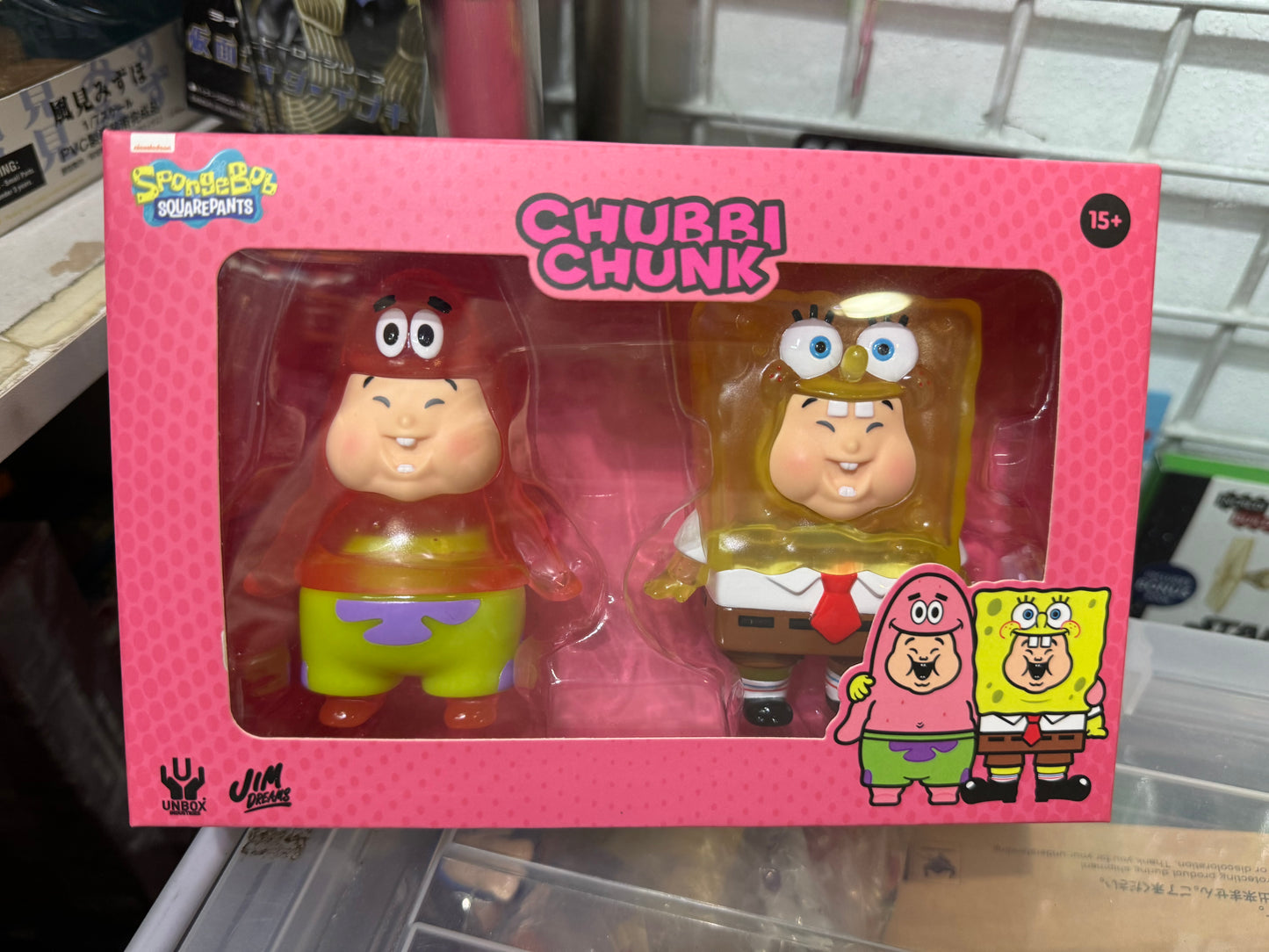 Unbox Jim Dreams Baby Chunk x Spongebob Transparent Ver Limited edition rare