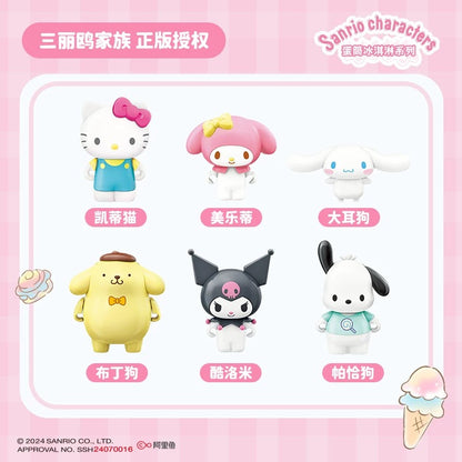 Sanrio Dessert Ice Cream Cone | Hello Kitty My Melody Kuromi Cinnamoroll Pompompurin Pochacco - Building Blocks Toy Collections