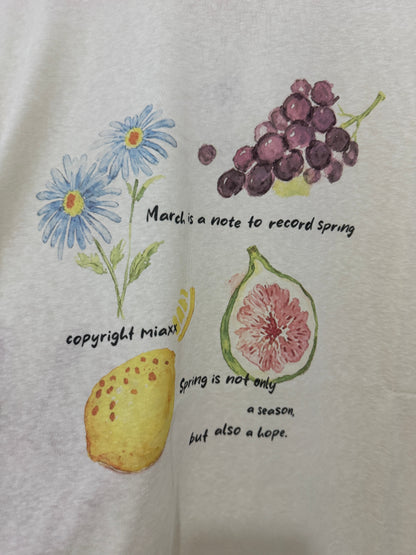 Korean Fashion Cute Garden Style Long-sleeved Sun Protection T-Shirt Series | Flower & Fruit - Kawaii Fashion Items