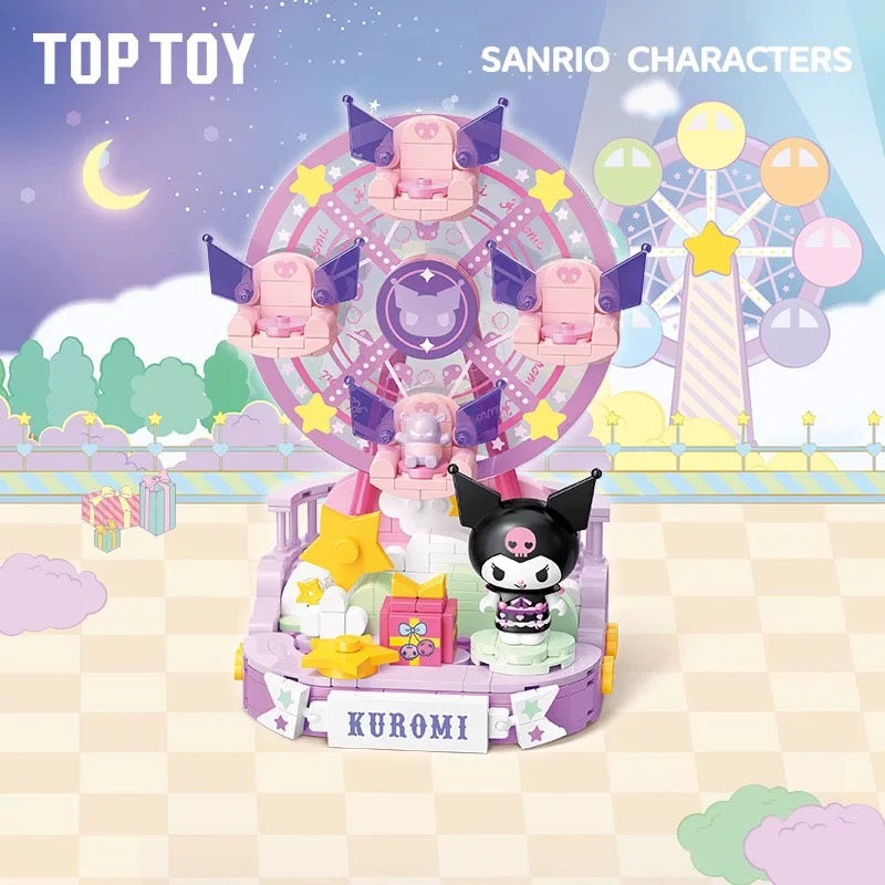 Top Toy x Sanrio Colorful Amusement Park Fair Rides | Kuromi Starry Ferris Wheel - Building Blocks Toy Collections