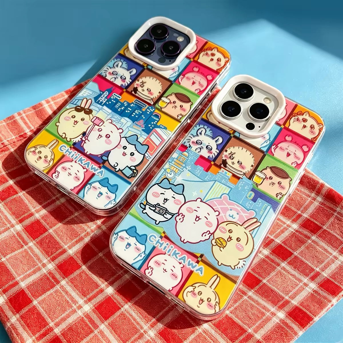 Japanese Cartoon ChiiKawa Laser Case | Sightseeing in City Day and Light - iPhone Case 11 12 13 14 15 16 16e 17 17e Pro Promax