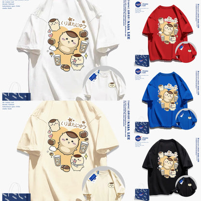 Japanese Cartoon ChiiKawa Casual Style T-Shirt Series | Kurimanju Daily Front & Back - Kawaii Fashion Items