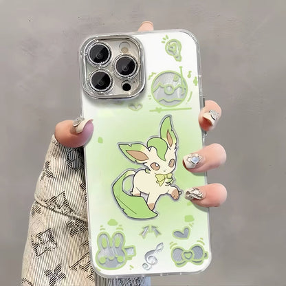 Japanese Cartoon Pokemon Case Eevee Evolution Cute Emo Version | Eevee Vaporeon Jolteon Flareon Espeon Umbreon Leafeon Glaceon Sylveon 9 Styles - iPhone Case PLUS SE2 XS XR X 11 12 13 14 15 16 16e 17 17e Pro Promax 12mini 13mini (副本)
