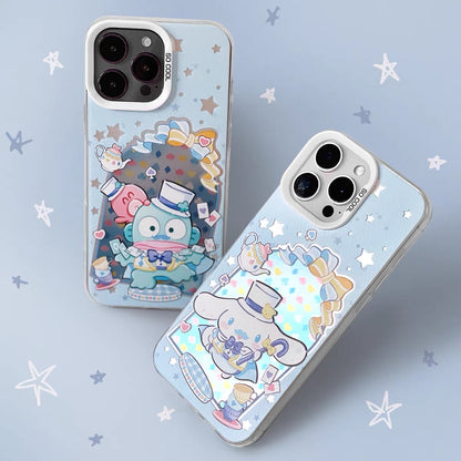 Japanese Cartoon Sanrio Alice In Wonderland Laser Case | Hello Kitty My Melody Kuromi Cinnamoroll Hangyodon Wish Me Mell 6 Styles - iPhone Case 11 12 13 14 15 16 16e 17 17e Pro Promax