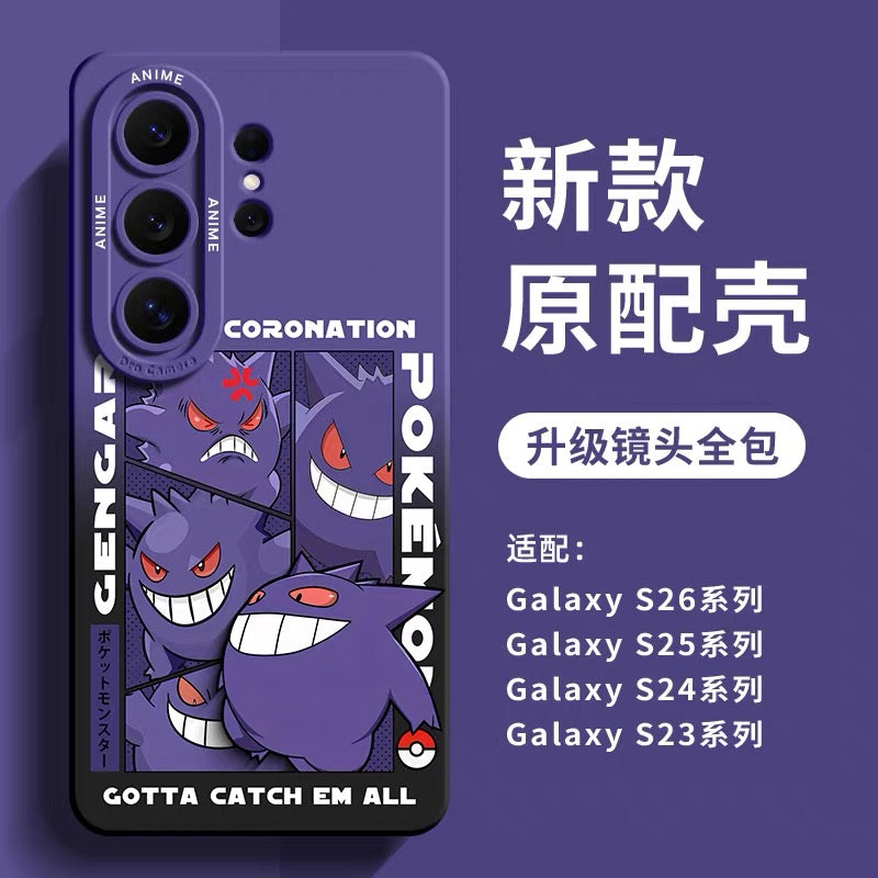 Japanese Cartoon Pokemon Silicone Case World Coronation | Ash Ketchum Pikachu Lucario Sirfetchd Dracovish Dragonite Charizard Gengar - Phone Case Samsung Galaxy S26 S25 S24 S23 FE Ultra Edge