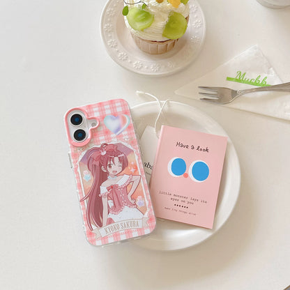 Japanese Cartoon Puella Magi Madoka Magica Laser Case | Madoka Miki Tomoe Sakura Akemi - iPhone Case PLUS SE2 11 12 13 14 15 16 16e 17 17e Pro Promax 12mini 13mini